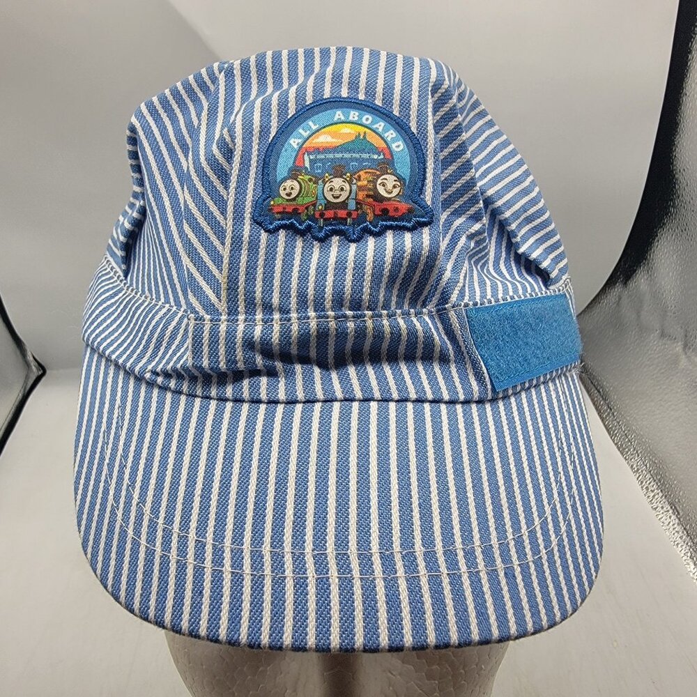 Thomas And Friends Conductor Hat Blue White Stripe Adjustable Cap For Kids